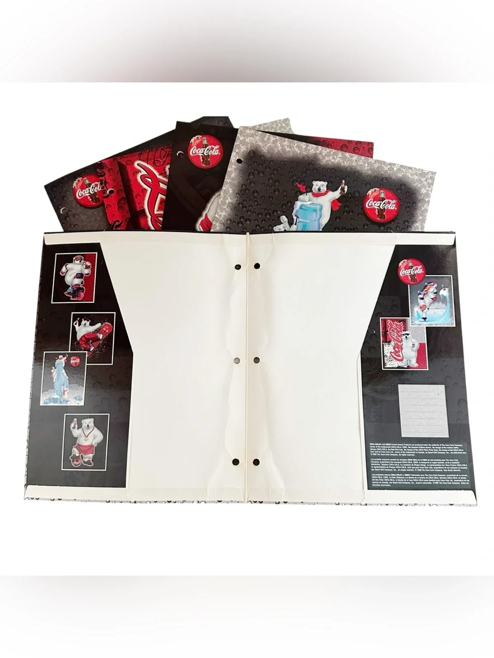 Coca-Cola Polar Bear Vintage 90s School Notebook Folders Lot of (5)